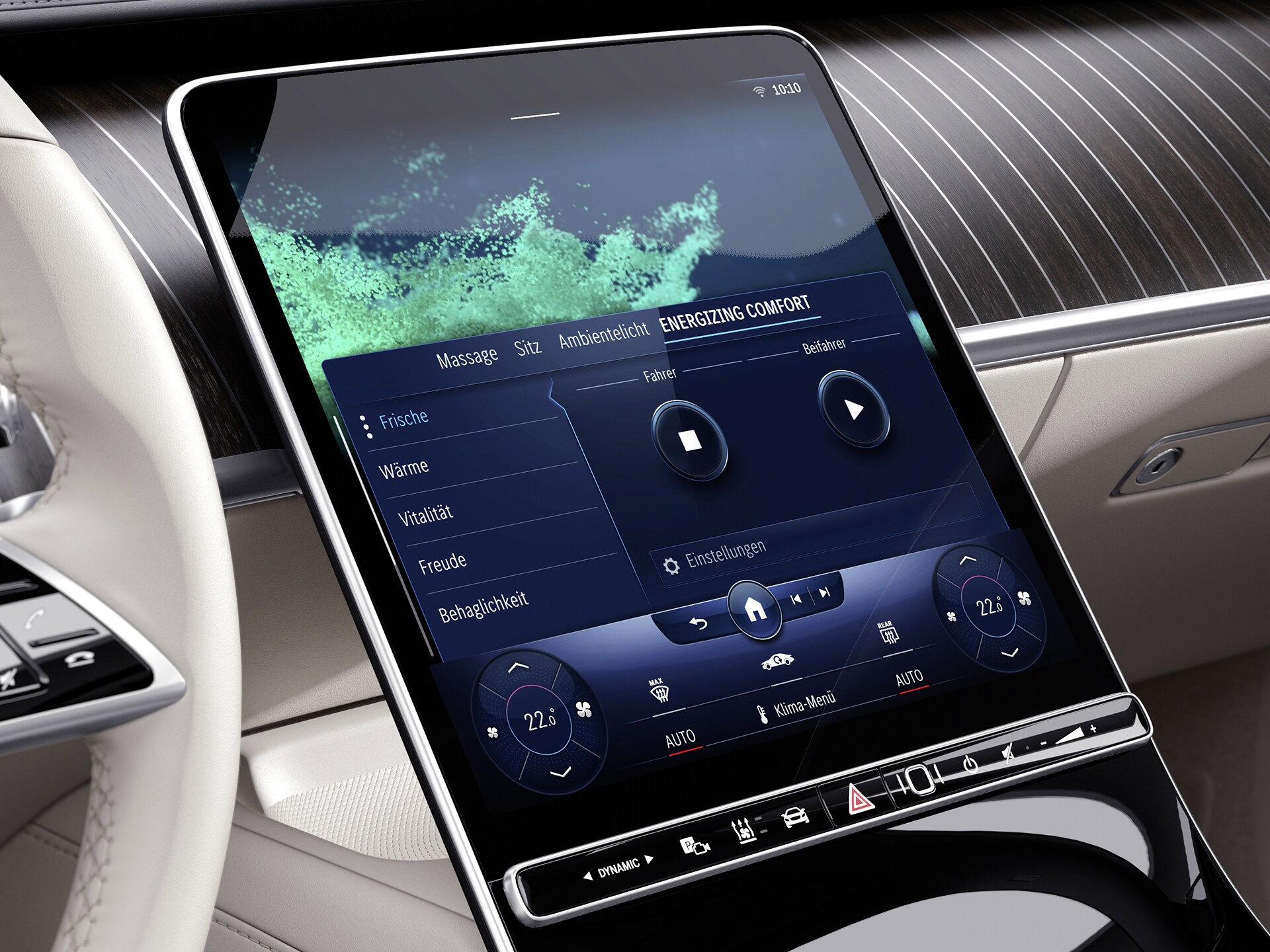 賓士汽車上的 ENERGIZING COMFORT 展示。