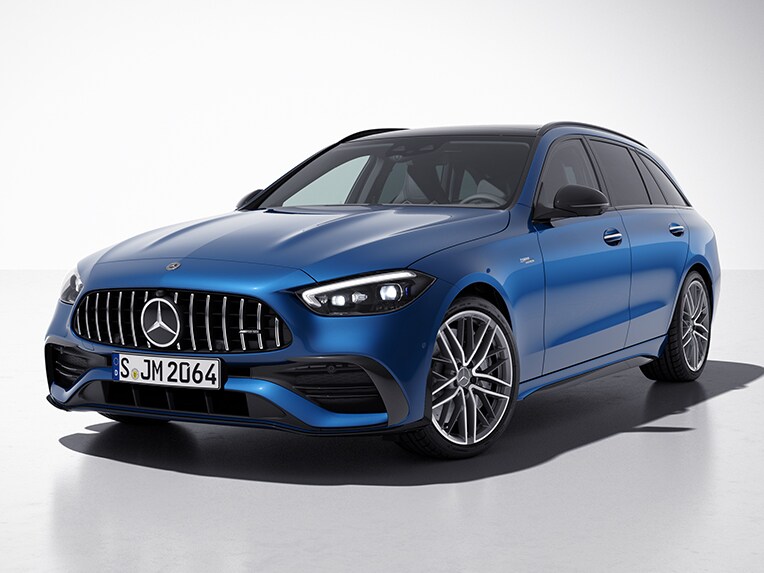 Mercedes-AMG C 43 4MATIC 旅行車的 AMG 夜色套件。