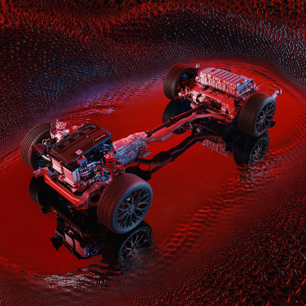 Mercedes-AMG C 63 S E PERFORMANCE 的底盤和傳動系統。