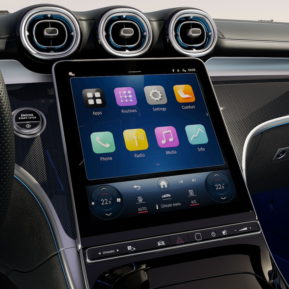 Mercedes-Benz CLE 敞篷車的 30.2 cm（11.9 吋）儀表板。