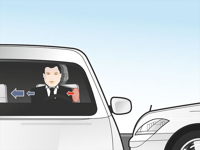 全新 Mercedes-Benz CLE 轎跑車的 PRE-SAFE® 主動側撞防護圖解。