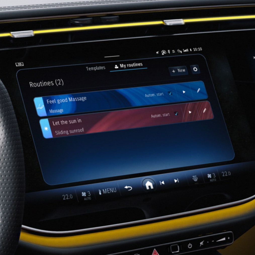 Mercedes-Benz E-Class 的寬螢幕駕駛艙。