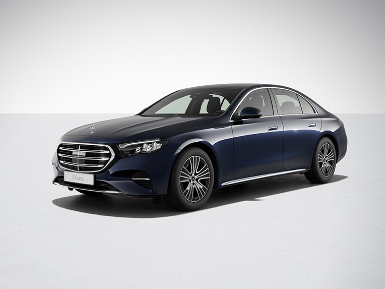 搭配 EXCLUSIVE 配備系列的 Mercedes-Benz E-Class 轎車外觀。