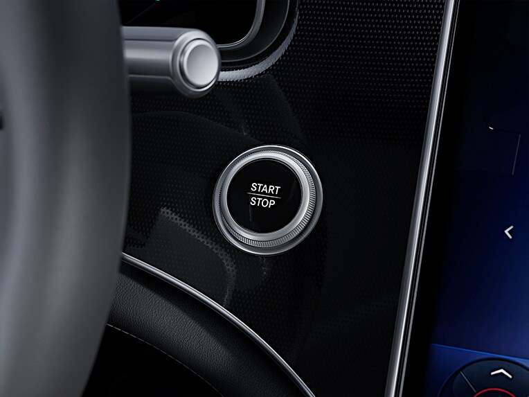 全新 Mercedes-Benz EQE 運動休旅車內的 KEYLESS-GO 舒適套件圖示。