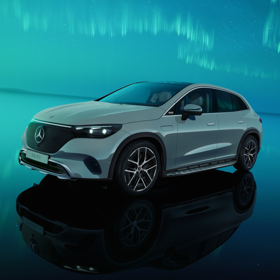 Mercedes-Benz EQE 運動休旅車的外觀。