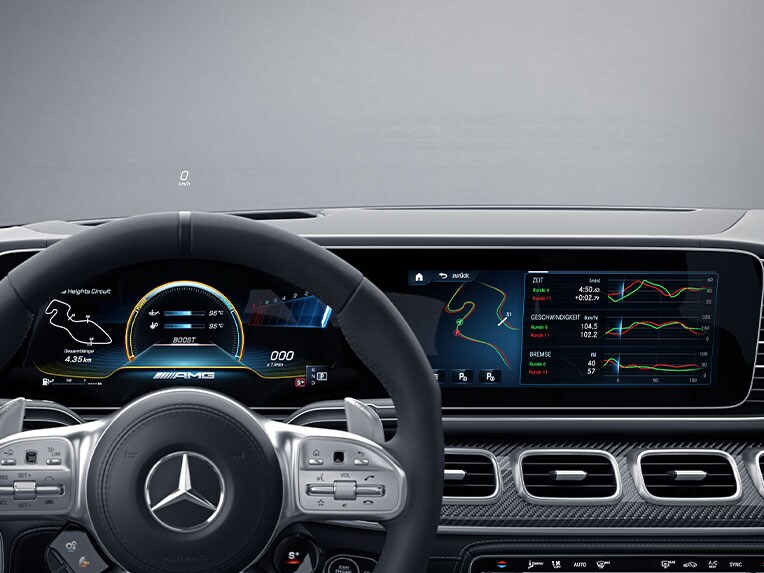 全新 Mercedes-AMG GLE 轎跑車的 AMG TRACK PACE 賽道駕馭應用程式。