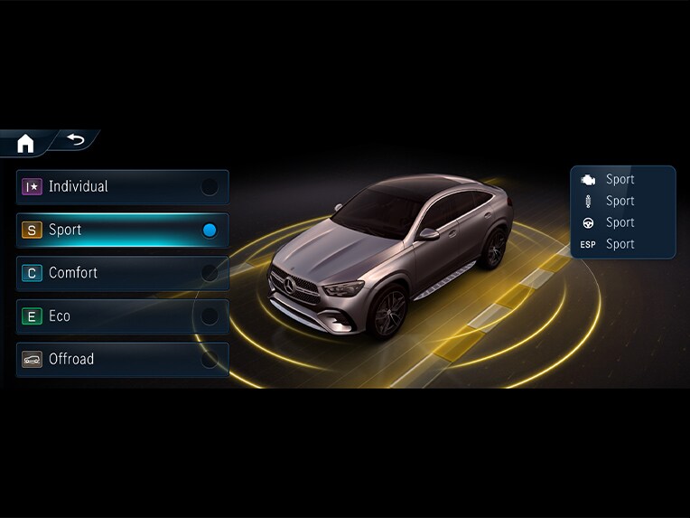 全新 Mercedes-Benz GLE Coupé 的 DYNAMIC SELECT 控制鍵。