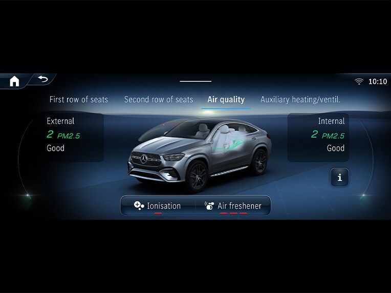 全新 Mercedes-Benz GLE 轎跑車的 ENERGIZING AIR CONTROL。
