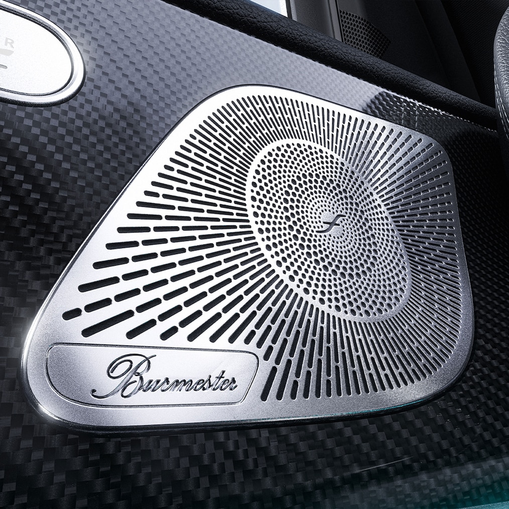Mercedes-Benz GLE 的 Burmester® 環繞音響系統的音響喇叭。