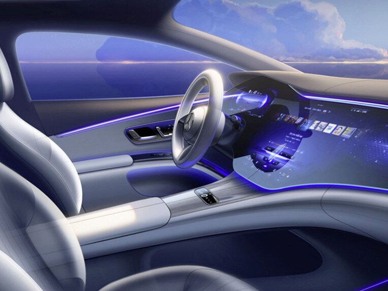 Mercedes-EQ 車輛的內部空間。