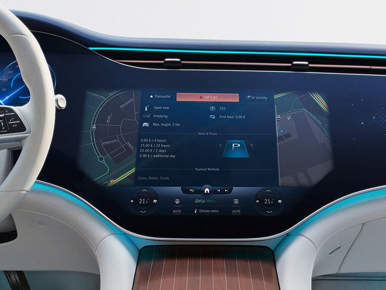 Mercedes-EQ 車輛的內部空間。