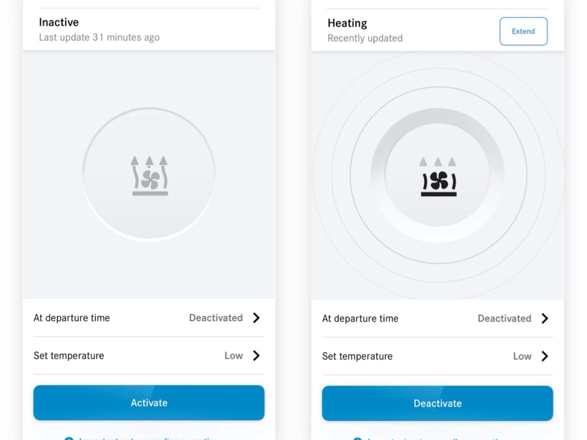 在智慧型手機上使用輔助暖氣數位增訂設定空調控制。