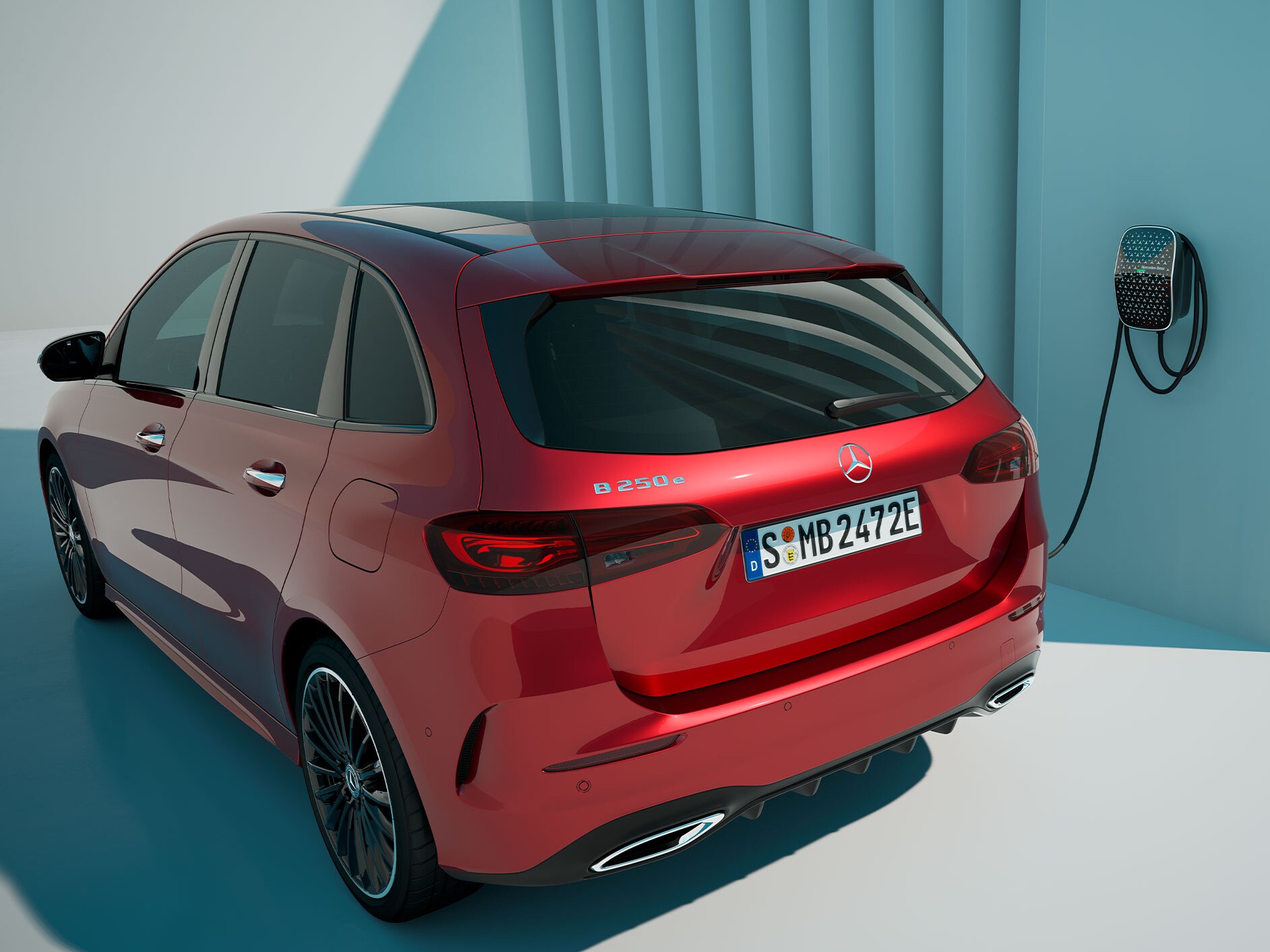 斜後方視角下的 Mercedes-Benz A-Class。