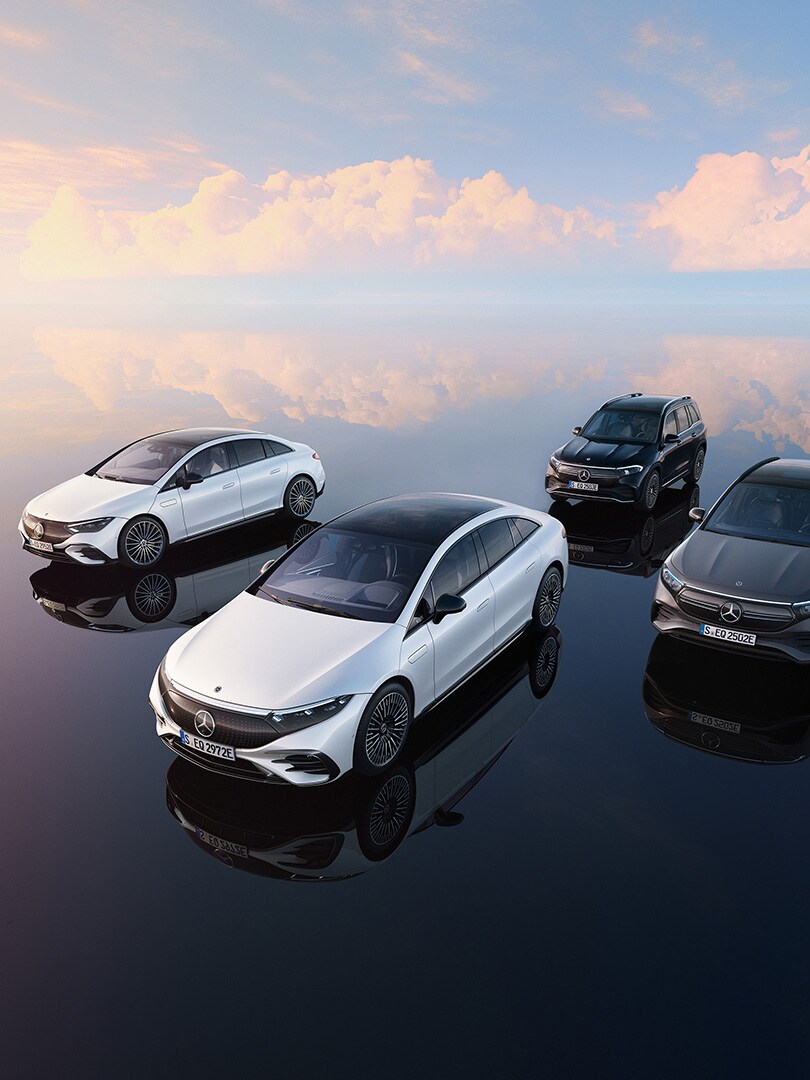 Mercedes-Benz 電動車型的車頭側視圖