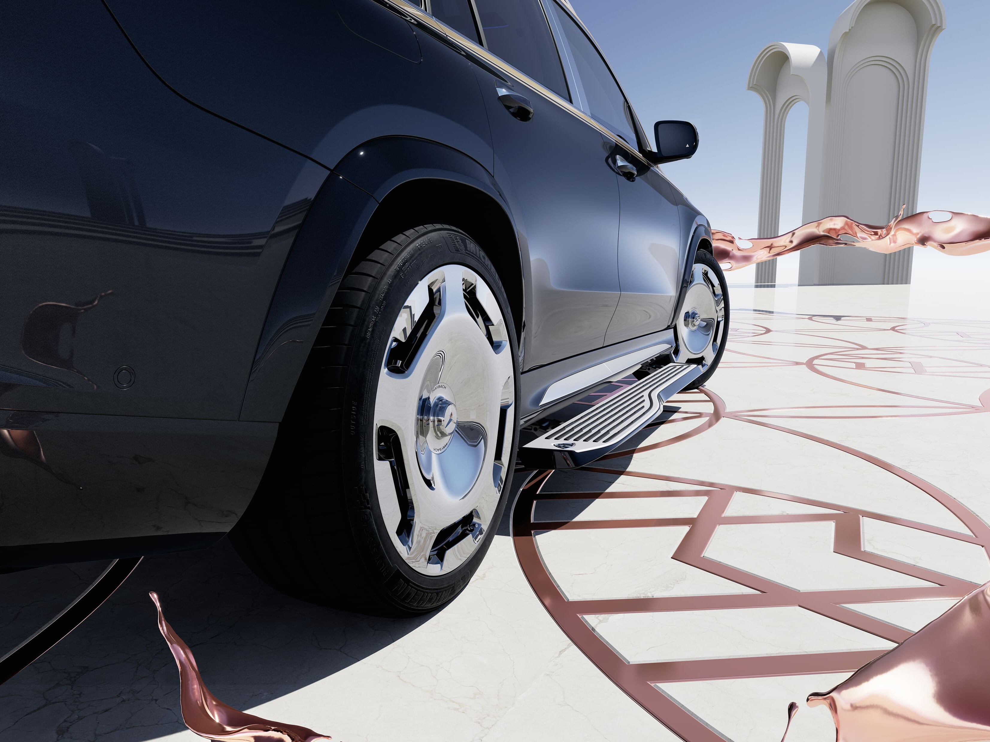 圖七、標配「Oar-blade 船槳」設計的專屬電動升降迎賓車側踏板