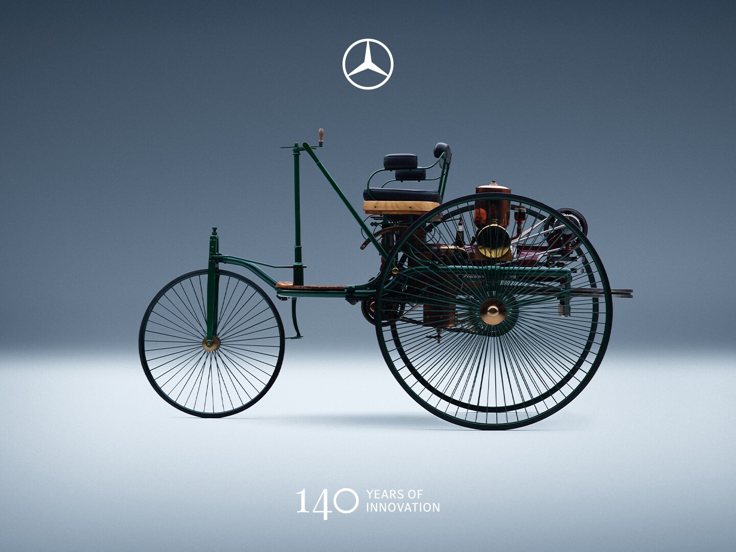 1886 年誕生的 Patent Motorwagen，是世界上第一輛正式申請專利的汽車，也被視為現代汽車文明的起點。